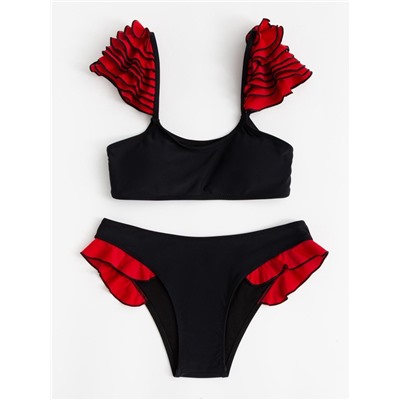 Купальник раздельный женский MINAKU Carmen, размер 48, красно-чёрный