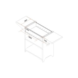 Мангал Family Standart FS2000, 133.2×39.4×77.4 см, 2 мм, боковые столики, полка