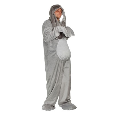 Карнавальный костюм «Заяц», взрослый, комбинезон, шапка, р. 50-52, рост 180 см