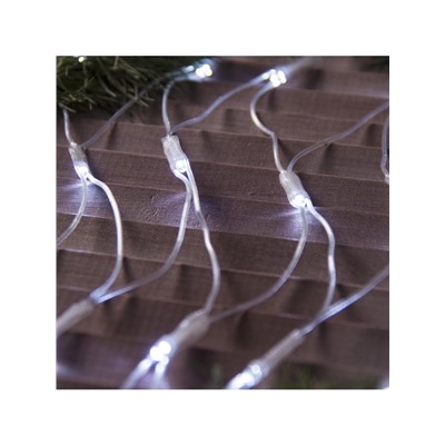 Гирлянда «Сеть» 2×1.5 м, IP44, УМС, прозрачная нить, 192 LED, свечение белое, 220 В