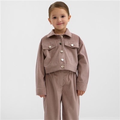 Костюм для девочки KAFTAN Velvet, размер 34 (122-128 см), цвет кофе