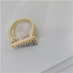 Кольцо 17 р ювелирная бижутерия Итальянское золото (покрытие желтое 14к), вставка: фианиты, цвет: прозрачный, арт.313.311-17