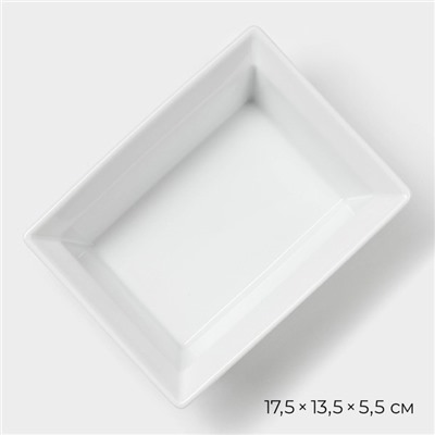 Форма для выпечки Magistro White gloss, 700 мл, 17.5×13.5×5.5 см, жаропрочный фарфор, белая