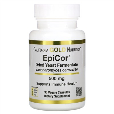 California Gold Nutrition, EpiCor, сухой дрожжевой ферментат, 500 мг, 30 растительных капсул