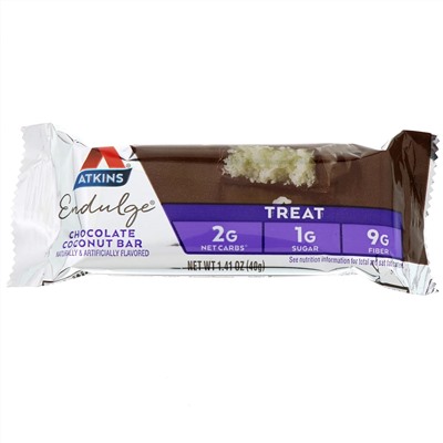 Atkins, Endulge, шоколадные батончики с кокосом, 5 батончиков, 40 г каждый