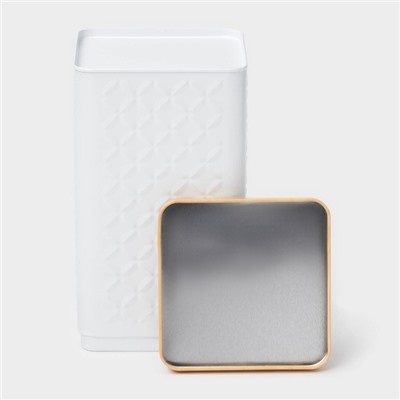 Банка для сыпучих продуктов «Ромб», 10×18 см, жесть, белая