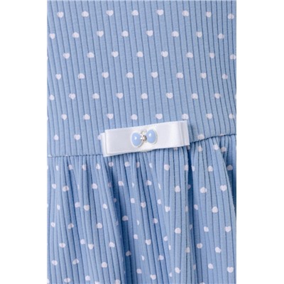 Платье Бетти длинный рукав детское (Голубой сердечки)