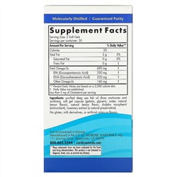 Nordic Naturals, Омега-3, с лимонным вкусом, 690 мг, 60 капсул