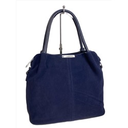 Женская сумка из искусственной кожи и натуральной замши, цвет синий