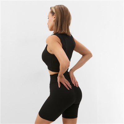 Топ спортивный женский MINAKU, чёрный, размер 44