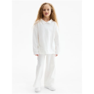 Брюки детские MINAKU, цвет молочный, рост 128 см