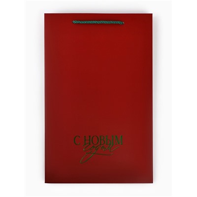 Пакет подарочный «Новый год», тиснение, с бумажной объёмной ёлкой, 25.5×30×9 см