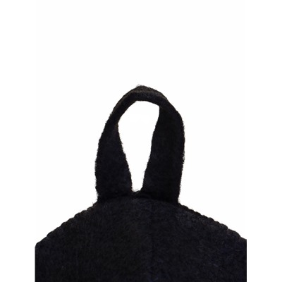 Шапка для бани и сауны, полиэфир, с прямым низом, чёрная