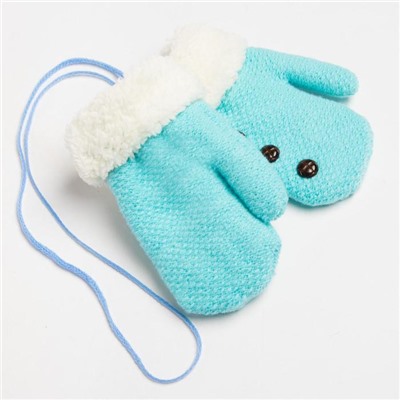 Варежки детские MINAKU с пуговичками, 15 размер (15 см), голубые