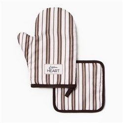 Набор кухонный «Kitchen» варежка-прихватка 20×27 см, прихватка 17×17 см 100% п/э