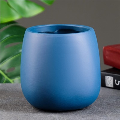 Горшок для цветов «Мистер Твикс» керамический, 1 л, 12×12×12 см, голубой