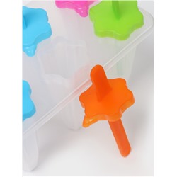 Форма для мороженого «Звезда», 6 ячеек, пластик, прозрачная