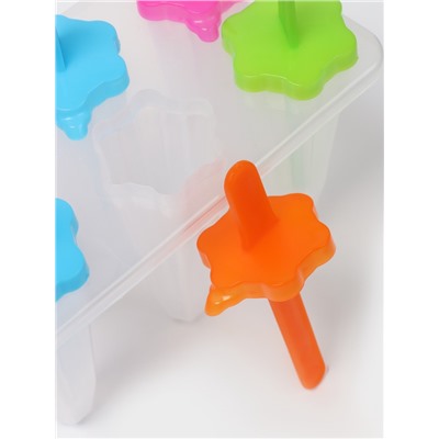 Форма для мороженого «Звезда», 6 ячеек, пластик, прозрачная