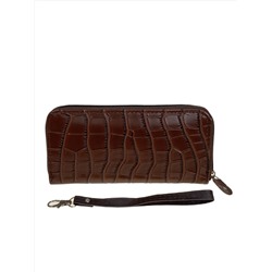 Женское портмоне из искусственной кожи, цвет шоколад