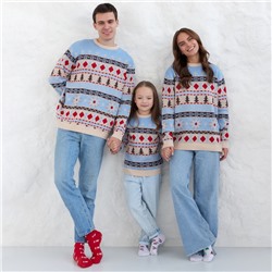 Джемпер вязаный новогодний KAFTAN Scandinavia размер 46, цвет голубой