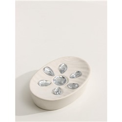 Аксессуары для ванной Доляна «Дерево», 4 предмета, дозатор 300 мл, мыльница, 2 стакана, белые