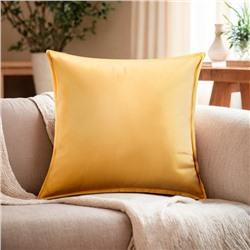 Наволочка декоративная «Этель», кожзам, 45×45 см, жёлтый