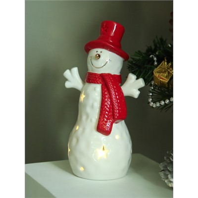 Фигурка Снеговик с подсветкой новогодний 16 см / FP23594 /уп 48/LED
