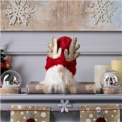 Светодиодная фигура «Гном красный» 12×19×12 см, текстиль, батарейки AG10×3 (в комплекте), свечение тёплое белое