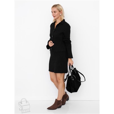 Сумка женская кожаная 1023M black Polina&Eiterou  в Новосибирске