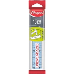 Линейка пластиковая 15 см STUDY UNBREAKABLE суперпрочная с подвесом 245310 Maped