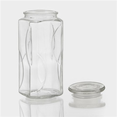 Банка для сыпучих «Лорд», 1.3 л, 9.5×22.5 см, стекло