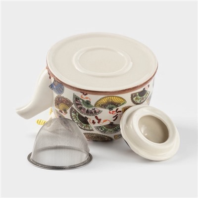 Чайник заварочный «Веера», 900 мл, металлический фильтр, керамика