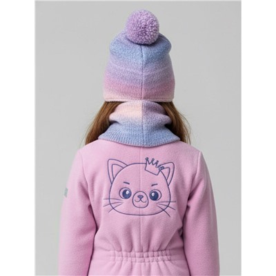 Комплект трикотажный для девочек: шапка, снуд