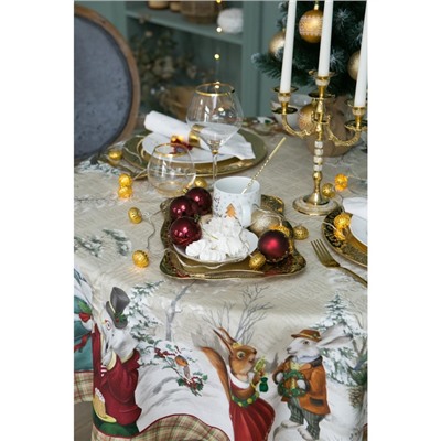 УЦЕНКА Скатерть "Этель" Winter holidays d=150см +/-3см с ГМВО, 100% хл, саржа 190 гр/м2