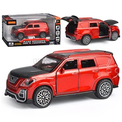 Машина метал. инерционная, М1:36, 4 открыв. двери "Парк Техники" джип бордовый