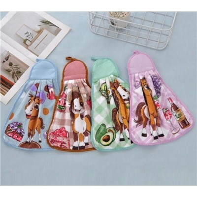 Детское полотенце из плюшевой микрофибры "Пониландия" 28*40 см.