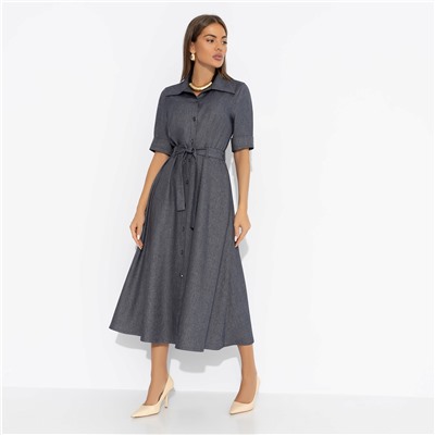 Платье приталенного силуэта, День обещает быть стильным (с поясом)