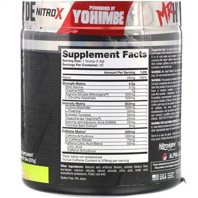 ProSupps, Mr. Hyde, Nitro X, предтренировочный комплекс со вкусом арбуза, 222 г (7,8 унции)