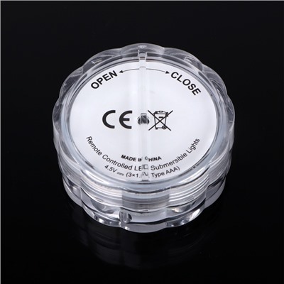 Светильник подводный с ПДУ, 10 LED, 3 Вт, IP68, RGB, от батареек 3*AAA (не в компл.)