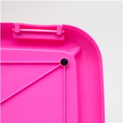 Туалет для собак 46.5×35.5×5.5 см, со стенкой, съёмной решеткой и столбиком, розовый