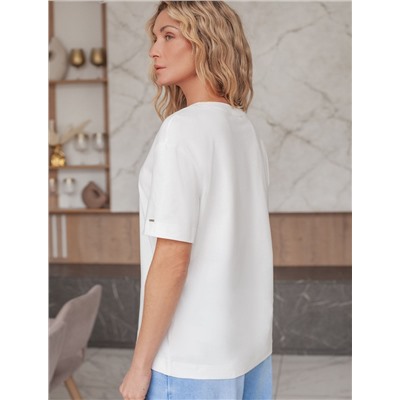 Свободная футболка из премиального хлопка с эластаном