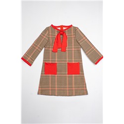Платье Кэтрин красный\кофе детское