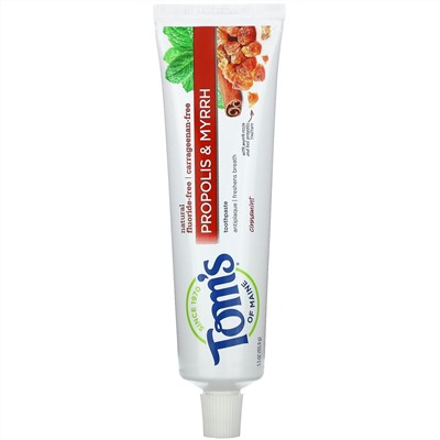 Tom's of Maine, Natural Antiplaue, зубная паста против налета, с прополисом и миррой, без фтора, корица, 155,9 г (5,5 унции)