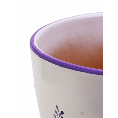 Горшок для цветов «Лаванда», керамика, с поддоном, набор 4 шт.: 400 мл, 1 л, 2.5 л, 5 л