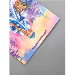 Пакет подарочный новогодний ламинированный, «Снегурочка и зайчик», 26×12×32 см