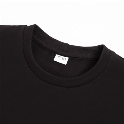 Футболка женская однотонная MINAKU: Basic line, чёрная, размер 42