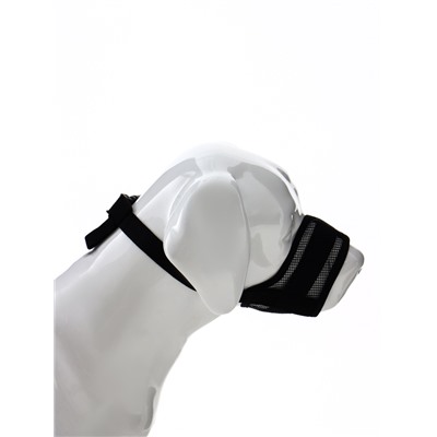 Намордник сетчатый с двойной фиксацией, размер L (длина по носу 6 см, обхват морды 25 см), чёрный