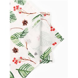 Набор салфеток сервировочных на стол «Этель. С Новым Годом», 2 шт., белые, с декоративными кольцами, 40×40 см