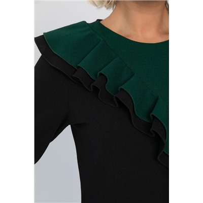 Платье Эванесса (черно-зеленое) П12749-35М