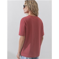 Свободная футболка с принтом из премиального хлопка с эластаном